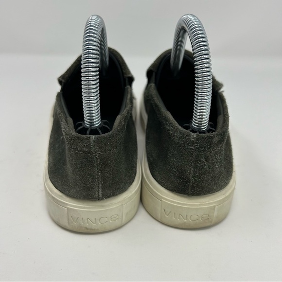 Vince Dark Green Suede Leather Slip On Comfort Platform Loafer Sneakers Size 6.5 - Picture 8 of 12